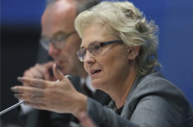 Die neue Justizministerin Christine Lambrecht beim Sprechen