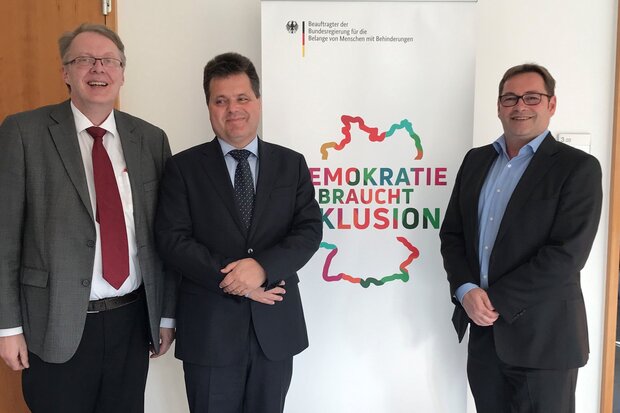 Dr. Harald Freter (BdB), Jürgen Dusel (Behindertenbeauftragter der Bundesregierung), Thorsten Becker (BdB)