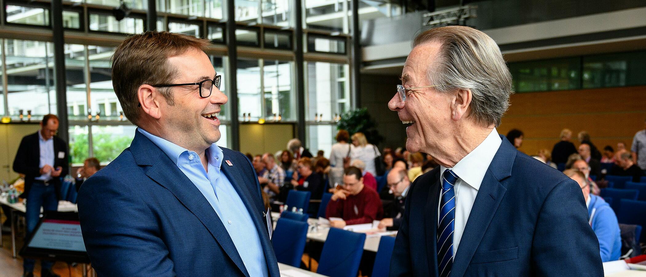 BdB-Vorsitzender Becker begrüßt Franz Müntefering auf Jahrestagung 2019