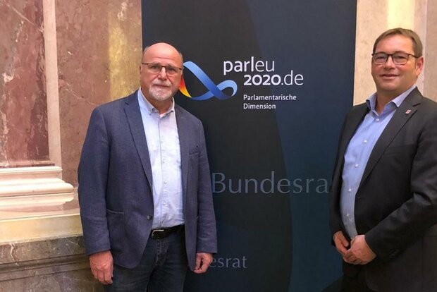 Der BdB-Vorsitzende Thorsten Becker und der stellvertretende Vorsitzende Hennes Göers bei Sitzung des Bundesrates